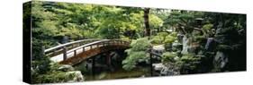 Footbridge across a Pond, Kyoto Imperial Palace Gardens, Kyoto Prefecture, Japan-null-Stretched Canvas