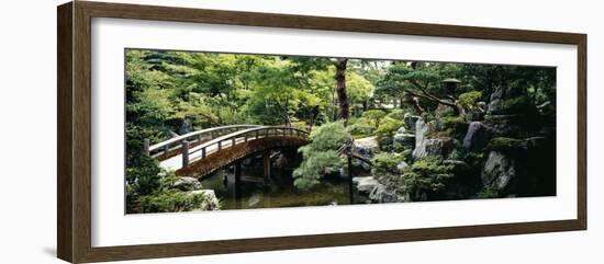 Footbridge across a Pond, Kyoto Imperial Palace Gardens, Kyoto Prefecture, Japan-null-Framed Photographic Print