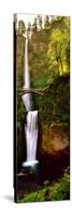 Footbridge in Front of a Waterfall, Multnomah Falls, Columbia River Gorge, Multnomah County, Ore...-null-Stretched Canvas