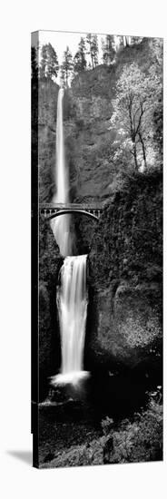 Footbridge in Front of a Waterfall, Multnomah Falls, Columbia River Gorge, Multnomah County-null-Stretched Canvas