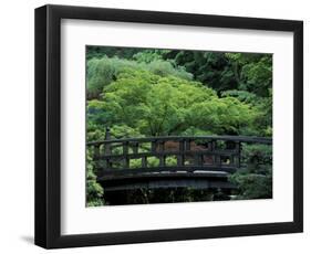 Footbridge in Japanese Garden, Portland, Oregon, USA-Adam Jones-Framed Photographic Print