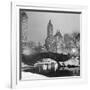 Footbridge in Snowy Central Park-null-Framed Photographic Print