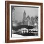 Footbridge in Snowy Central Park-null-Framed Photographic Print