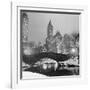 Footbridge in Snowy Central Park-null-Framed Photographic Print