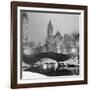 Footbridge in Snowy Central Park-null-Framed Photographic Print