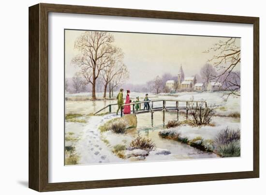 Footbridge in Winter-Stanley Cooke-Framed Giclee Print