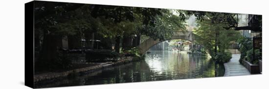 Footbridge Over a Canal, San Antonio, Texas, USA-null-Stretched Canvas