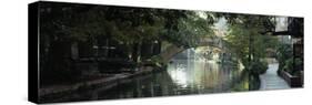 Footbridge Over a Canal, San Antonio, Texas, USA-null-Stretched Canvas