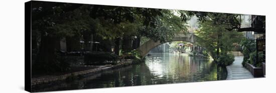 Footbridge Over a Canal, San Antonio, Texas, USA-null-Stretched Canvas