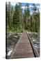 Footbridge over String Lake, Grand Tetons National Park, Wyoming, USA. (Editorial Use Only)-Roddy Scheer-Stretched Canvas