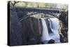 Footbridge Over The Great Falls, Paterson, NJ-George Oze-Stretched Canvas