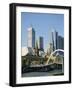 Footbridge Over the River Yarra and City Skyline, Melbourne, Victoria, Australia-Ken Gillham-Framed Photographic Print