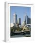 Footbridge Over the River Yarra and City Skyline, Melbourne, Victoria, Australia-Ken Gillham-Framed Photographic Print