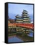 Footbridge spanning moat at Matsumoto Castle-Rudy Sulgan-Framed Stretched Canvas