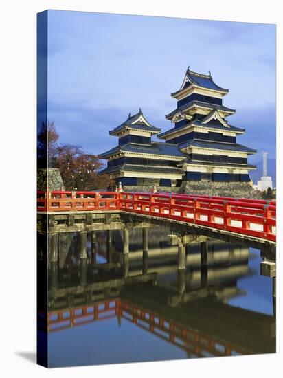 Footbridge spanning moat at Matsumoto Castle-Rudy Sulgan-Stretched Canvas