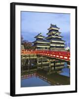 Footbridge spanning moat at Matsumoto Castle-Rudy Sulgan-Framed Photographic Print