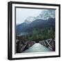 Footbridge Spanning the Base of a Valley-null-Framed Photographic Print