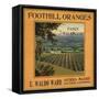 Foothill Oranges Brand - Sierra Madre, California - Citrus Crate Label-Lantern Press-Framed Stretched Canvas