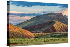 Foothills of Rocky Mountains in Colorado - Red Mountain Open Space near Fort Collins with a Dam on-PixelsAway-Stretched Canvas