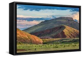 Foothills of Rocky Mountains in Colorado - Red Mountain Open Space near Fort Collins with a Dam on-PixelsAway-Framed Stretched Canvas