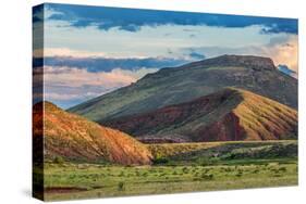 Foothills of Rocky Mountains in Colorado - Red Mountain Open Space near Fort Collins with a Dam on-PixelsAway-Stretched Canvas