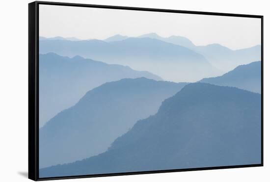 Foothills of the Himalayas in East Bhutan Take on an Ethereal Appearance in Early Morning Mist-Alex Treadway-Framed Stretched Canvas