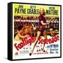 Footlight Serenade, John Payne, Betty Grable, Victor Mature on Window Card, 1942-null-Framed Stretched Canvas