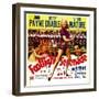 Footlight Serenade, John Payne, Betty Grable, Victor Mature on Window Card, 1942-null-Framed Photo