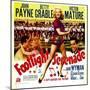 Footlight Serenade, John Payne, Betty Grable, Victor Mature on Window Card, 1942-null-Mounted Photo