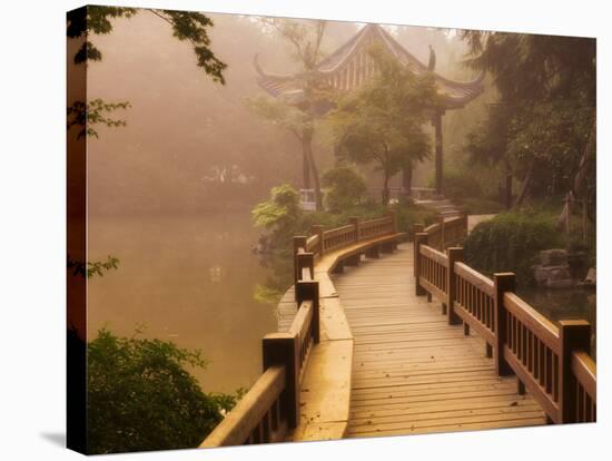 Footpath and Pavillon, West Lake, Hangzhou, Zhejiang Province, China, Asia-Jochen Schlenker-Stretched Canvas