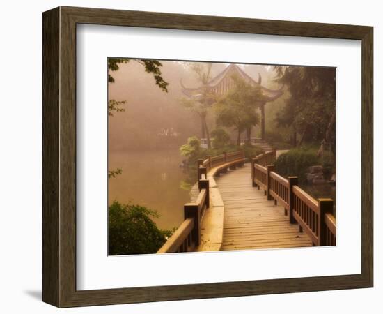 Footpath and Pavillon, West Lake, Hangzhou, Zhejiang Province, China, Asia-Jochen Schlenker-Framed Photographic Print