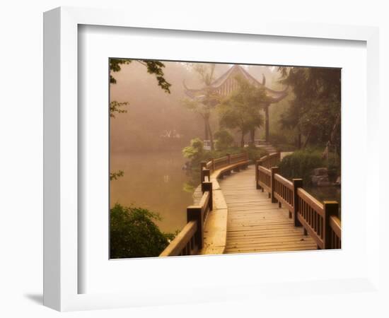 Footpath and Pavillon, West Lake, Hangzhou, Zhejiang Province, China, Asia-Jochen Schlenker-Framed Photographic Print