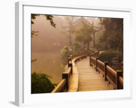 Footpath and Pavillon, West Lake, Hangzhou, Zhejiang Province, China, Asia-Jochen Schlenker-Framed Photographic Print