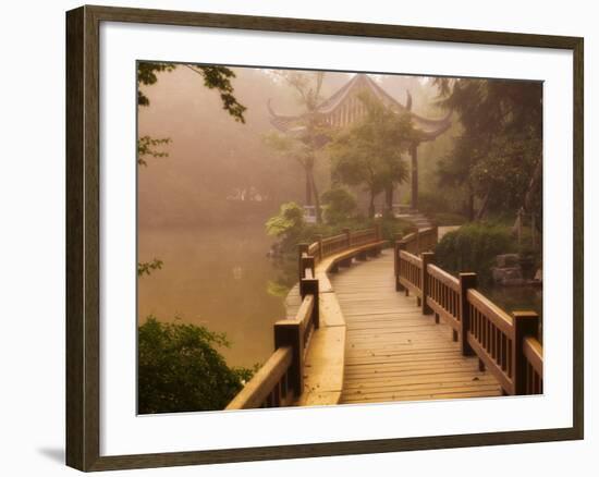 Footpath and Pavillon, West Lake, Hangzhou, Zhejiang Province, China, Asia-Jochen Schlenker-Framed Photographic Print