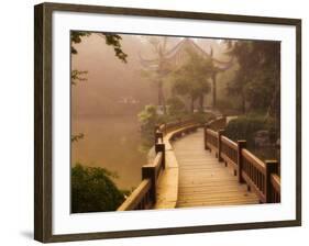 Footpath and Pavillon, West Lake, Hangzhou, Zhejiang Province, China, Asia-Jochen Schlenker-Framed Photographic Print