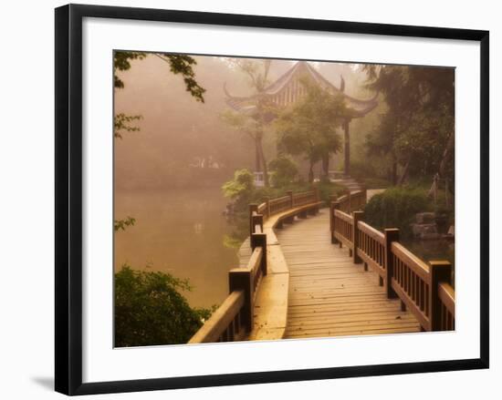 Footpath and Pavillon, West Lake, Hangzhou, Zhejiang Province, China, Asia-Jochen Schlenker-Framed Photographic Print