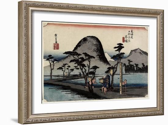 Footpath Between Rice Paddies, Hiratsuka, C. 1833-Utagawa Hiroshige-Framed Giclee Print