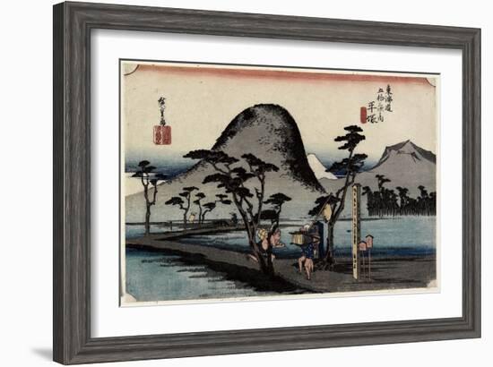 Footpath Between Rice Paddies, Hiratsuka, C. 1833-Utagawa Hiroshige-Framed Giclee Print