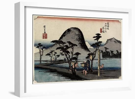 Footpath Between Rice Paddies, Hiratsuka, C. 1833-Utagawa Hiroshige-Framed Giclee Print