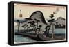 Footpath Between Rice Paddies, Hiratsuka, C. 1833-Utagawa Hiroshige-Framed Stretched Canvas