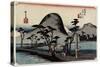 Footpath Between Rice Paddies, Hiratsuka, C. 1833-Utagawa Hiroshige-Stretched Canvas