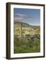 Footpath signpost and gate leading to Hawes village in Wensleydale, The Yorkshire Dales, England-John Potter-Framed Photographic Print