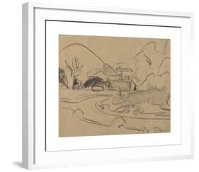 Footpaths and Pavilion in the Dresden Grosser Garden-Ernst Ludwig Kirchner-Framed Premium Giclee Print