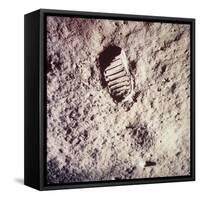 Footprint Left by Astronaut on Lunar Soil During Apollo 11 Lunar Mission in Walk on Moon's Surface-null-Framed Stretched Canvas