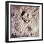 Footprint Left by Astronaut on Lunar Soil During Apollo 11 Lunar Mission in Walk on Moon's Surface-null-Framed Photographic Print