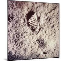 Footprint Left by Astronaut on Lunar Soil During Apollo 11 Lunar Mission in Walk on Moon's Surface-null-Mounted Photographic Print