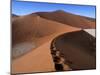 Footprints above Dead Pan, Namib Nauklift National Park, Namibia-Paul Souders-Mounted Photographic Print