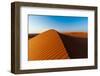 Footprints along the ridge of a sand dune at sunset. Wahiba Sands, Arabian Peninsula, Oman.-Sergio Pitamitz-Framed Photographic Print