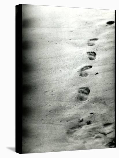 Footprints in a Sandy Beach-RedHeadPictures-Stretched Canvas