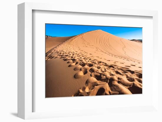 Footprints in Desert in Coral Pink Sand Dunes State Park,Utah-lorcel-Framed Photographic Print